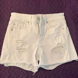 American Eagle white,distressed shorts
